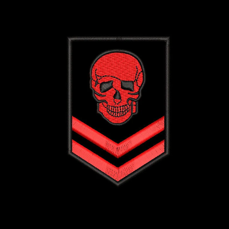 Череп Epaulette Военная нашивка shoudler байкерские значки мотоциклетный клуб PunkRocker patches