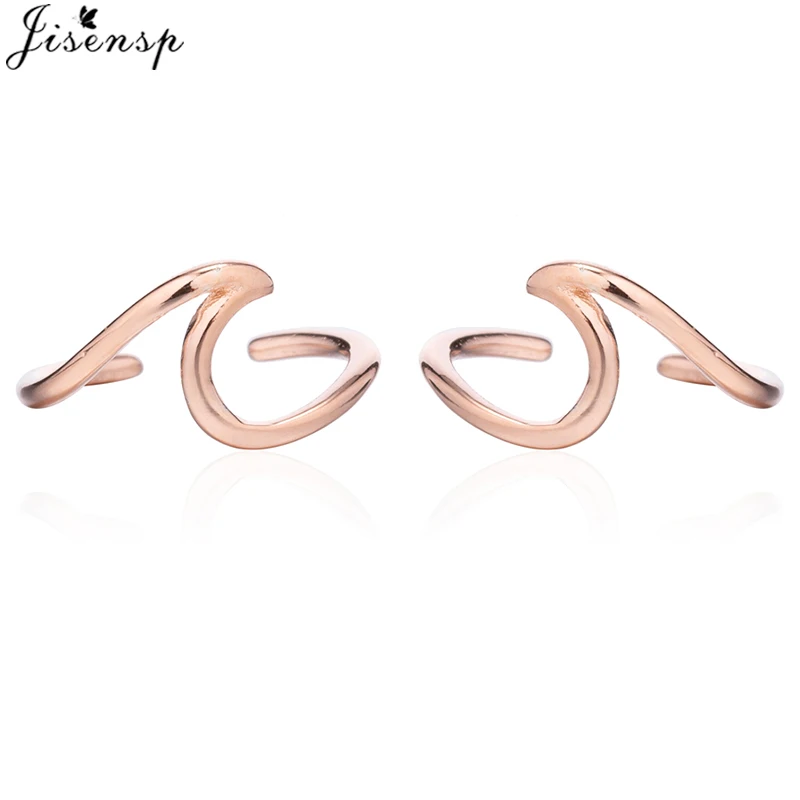 rose clip earrings Jisensp модные геометрические волны ушные альпинисты для женщин ушные гусеничные серьги-гвоздики богемные милые серьги для девочек Brincos подарок - Окраска металла: rose clip earrings