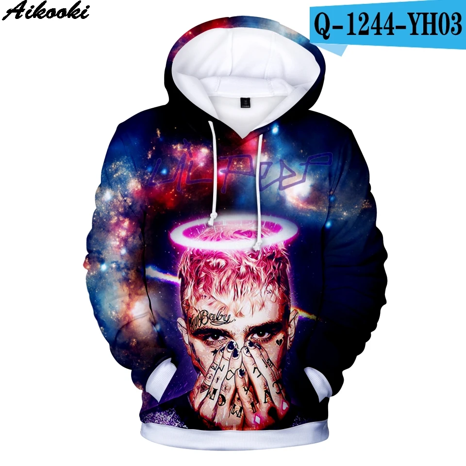 Aikooki lil peep 3D толстовки мужские/женские модные хип-хоп толстовки lil peep толстовки Горячая Распродажа 3D худи размера плюс - Цвет: 3D