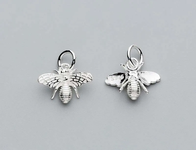 15x11mm Известный Дизайн, кубические пчелы, подвески, 925 пробы, серебро, ремесло, украшение, орнамент, подвески, подходят для женщин, ювелирные изделия, сделать ожерелье, серьги - Окраска металла: 15x11mm