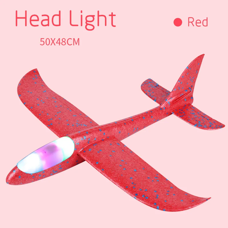 Head Light-Red 48 см ручной бросок самолет EPP планер из пеноматериала Запуск планер модель самолета на открытом воздухе забавные игрушки - Цвет: Head Light-Red