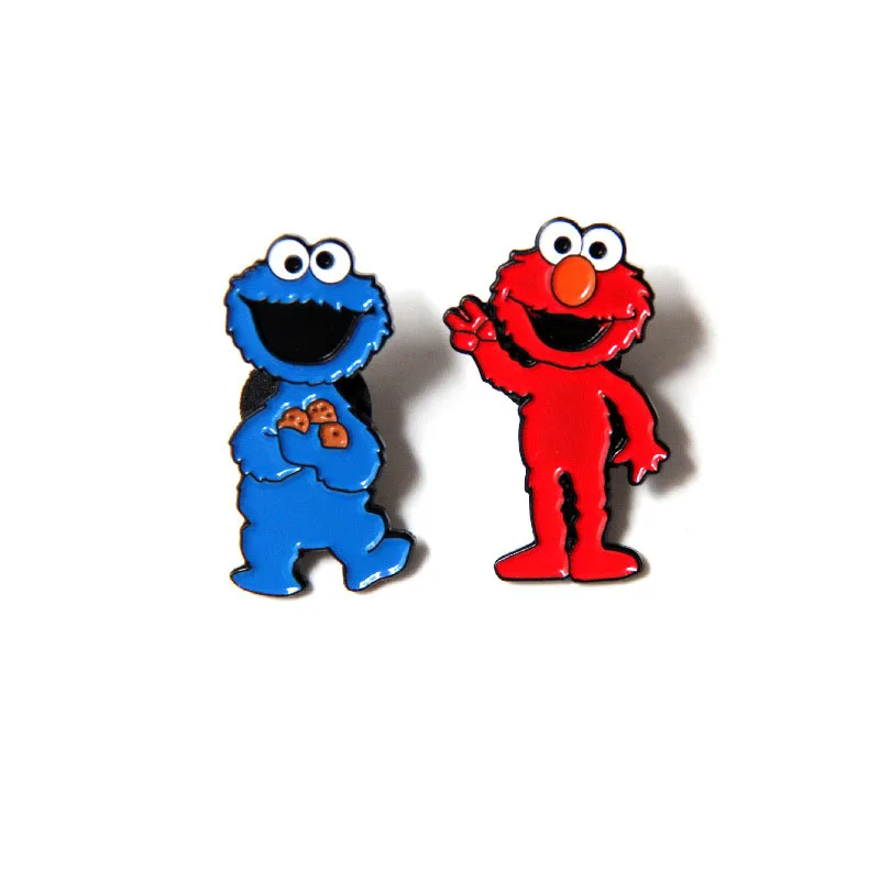 Брошь Улица Сезам и эмалированная булавка мультяшное животное Elmo печенье монстр