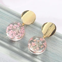 earings fashion jewelry metal earring with romantic petals glass ball drop earrings elegance valentines day earring girl