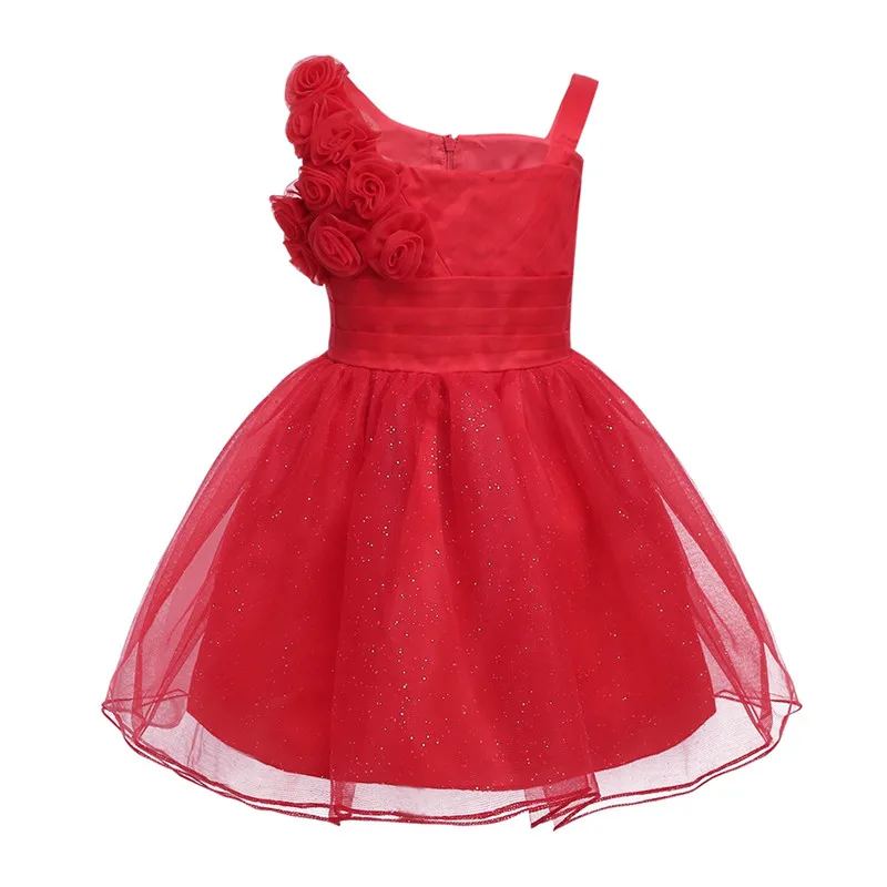 Платье для маленьких девочек до колена без рукавов с блестками фатиновой юбкой