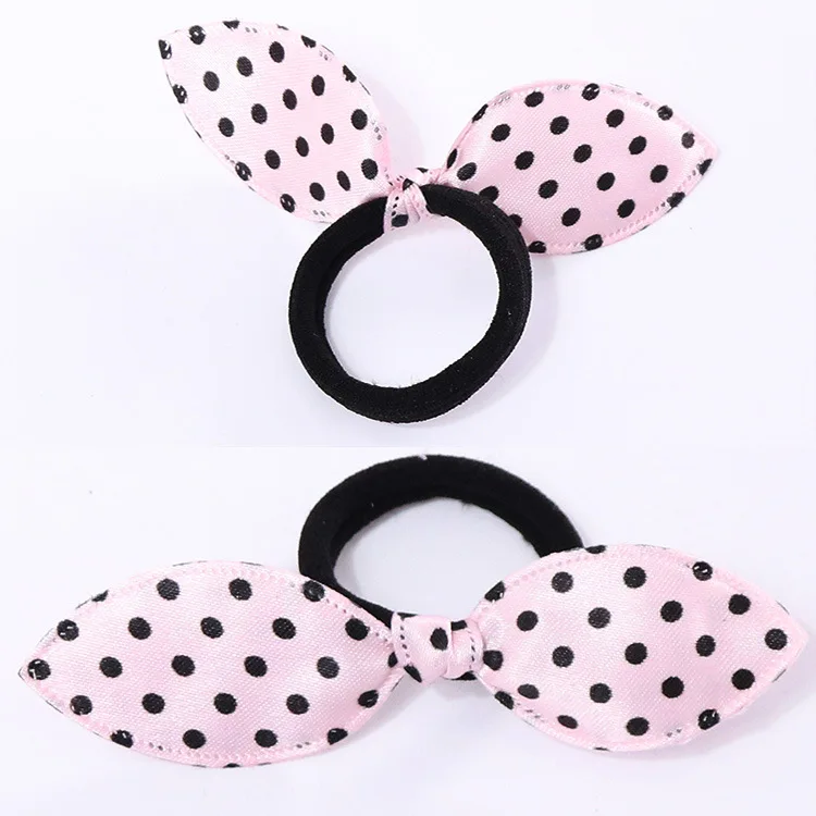 10 шт. резинки для волос в горошек повязка на голову с кроличьими ушками резинка