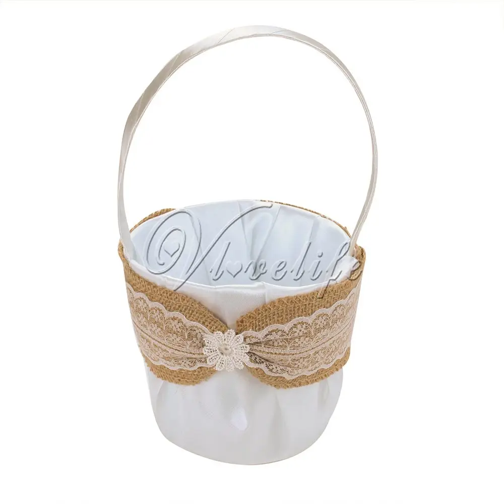 Новая Винтажная льняная кружевная винтажная свадебная церемония с мешковиной