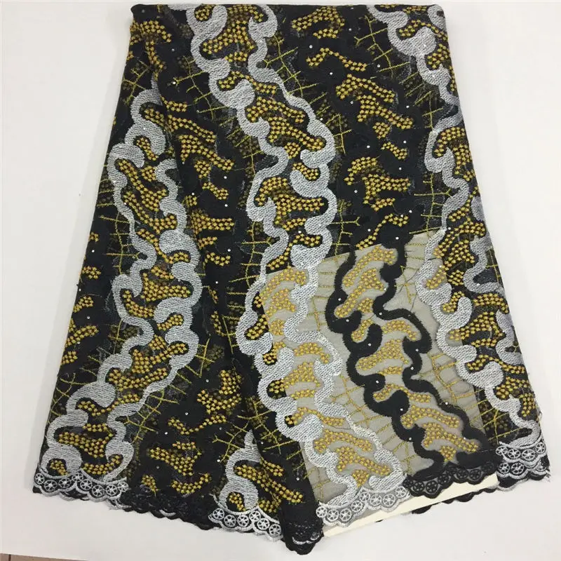Кружевная ткань в африканском стиле 2017 кружевная с вышивкой нигерийском для