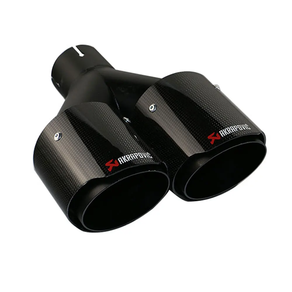P0V0EW20211g-L-AK 1 шт., универсальный автомобильный глушитель AKRAPOVIC из углеродного волокна, труба 2,5 ''Y, наконечник 4'' из нержавеющей стали, черные выхлопные наконечники - Цвет: P0V0EW20211g-L-AK