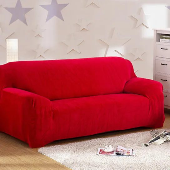 red Толстый бархатный плюшевый диван Slipcover Pixel стрейч Модный чехол для дивана серый, фиолетовый чехол для дивана анти-клещи Manta теплое использование гостиной - Цвет: red