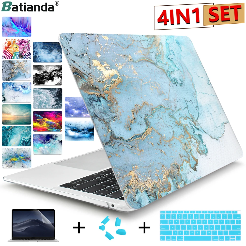 4 в 1 Кристальный жесткий чехол для MacBook Air 11 13 Pro retina 12 3 15 сенсорная панель с