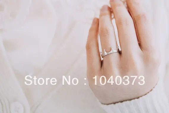 Модные кольца маленькие открытые серебряные золотые медные имперские с короной