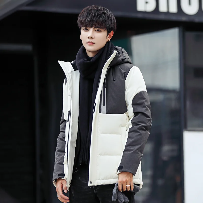 Fashion Brand Mens Hooded Duck Down Jackets Coat Jacket 2018 Winter Parkas Couple Clothes Warm Outwear Overcoat 8006 | Мужская одежда
