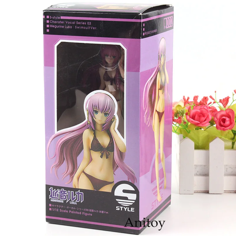 Luka with box S-стиль- Супер Sonico Hatsune Miku фигурка кукла в купальнике Ver. 1/12 Масштаб ПВХ фигурка Коллекция Модель игрушки - Цвет: Luka with box