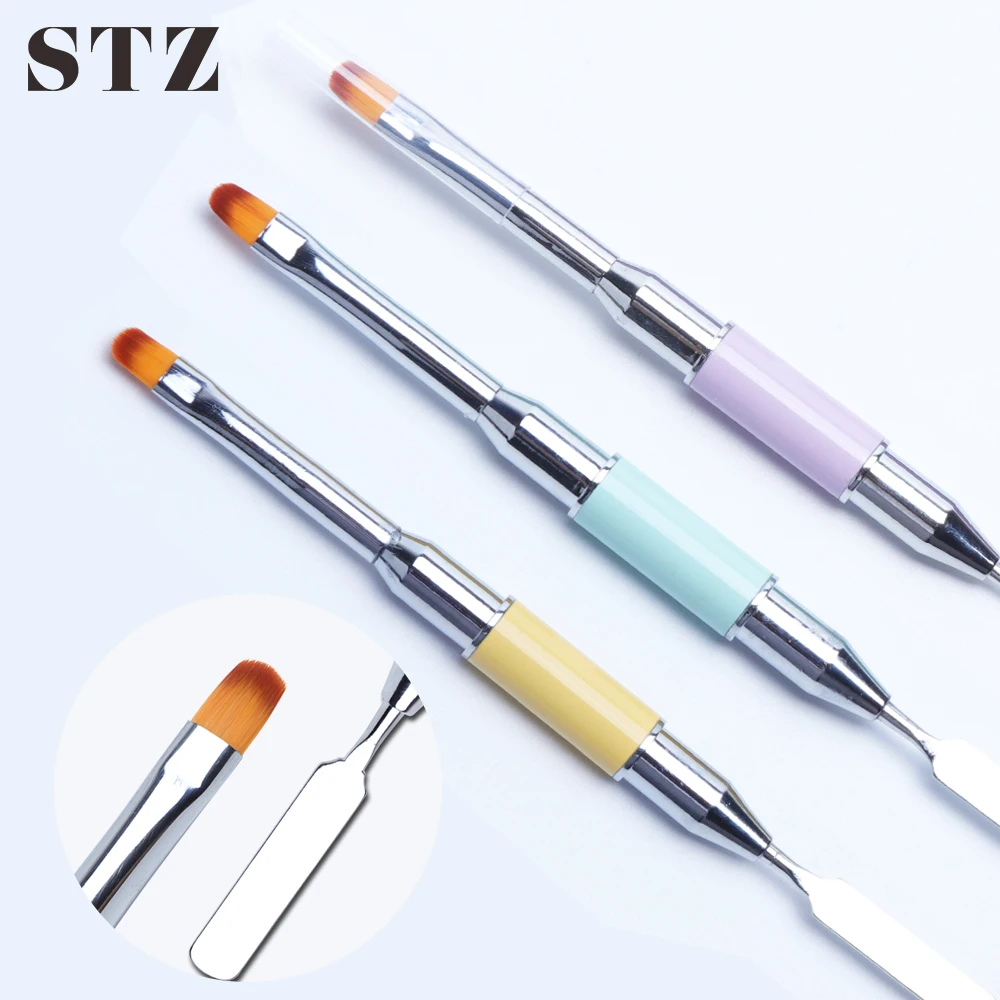 STZ 1 шт. УФ гель щетка для ногтей Удлиняющая Лаковая толкатель с двойной головкой