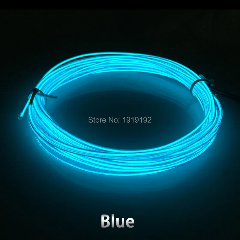 Электролюминесцентная Гибкая неоновая веревка 10 цветов на выбор 1 3 мм 20 метров