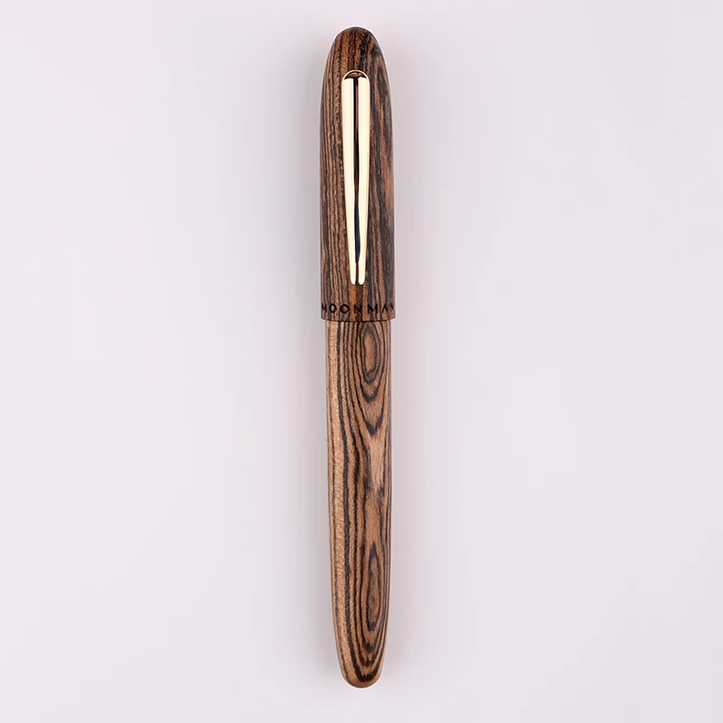 

Перьевая ручка Moonman M6, из натурального дерева, ручная работа, полностью деревянная, с красивой текстурой тигра, F/M/изогнутое перо, модные черн...