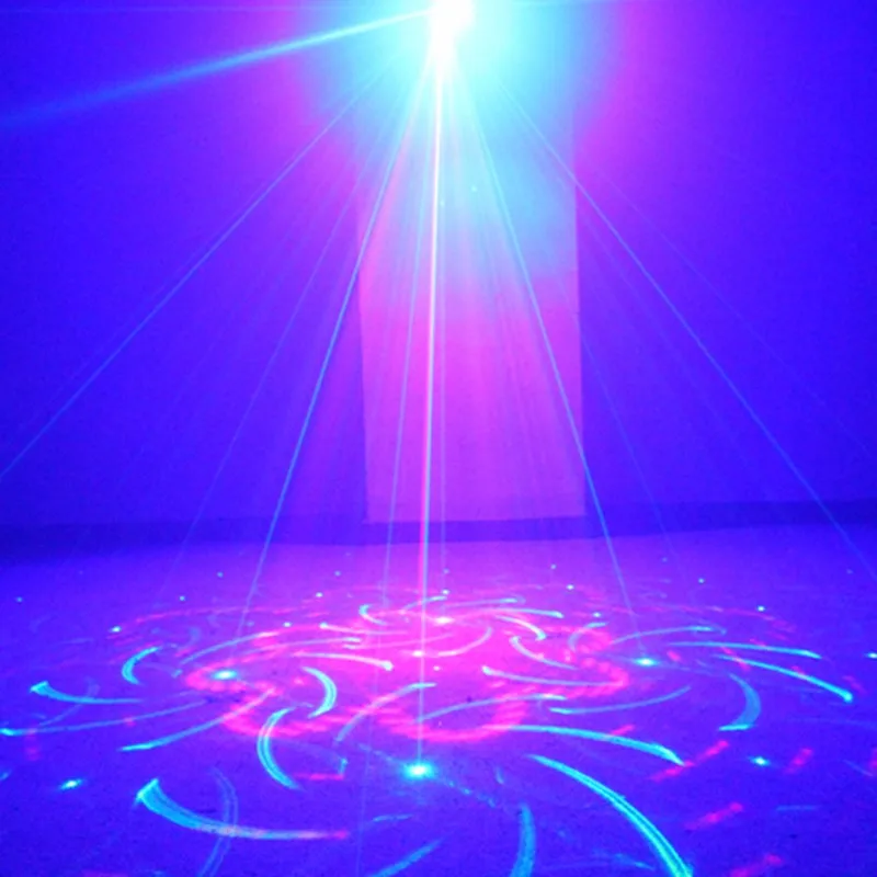 RGB Mini 3 Lens 40 Patterns Mixing Laser Projector Effect Stage Remote 3W Blue LED Light Show Disco DJ Party Lighting | Освещение