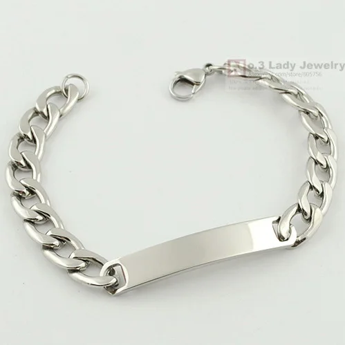 Мужские и женские браслеты на плоской цепочке из нержавеющей стали 2015 бижутерия