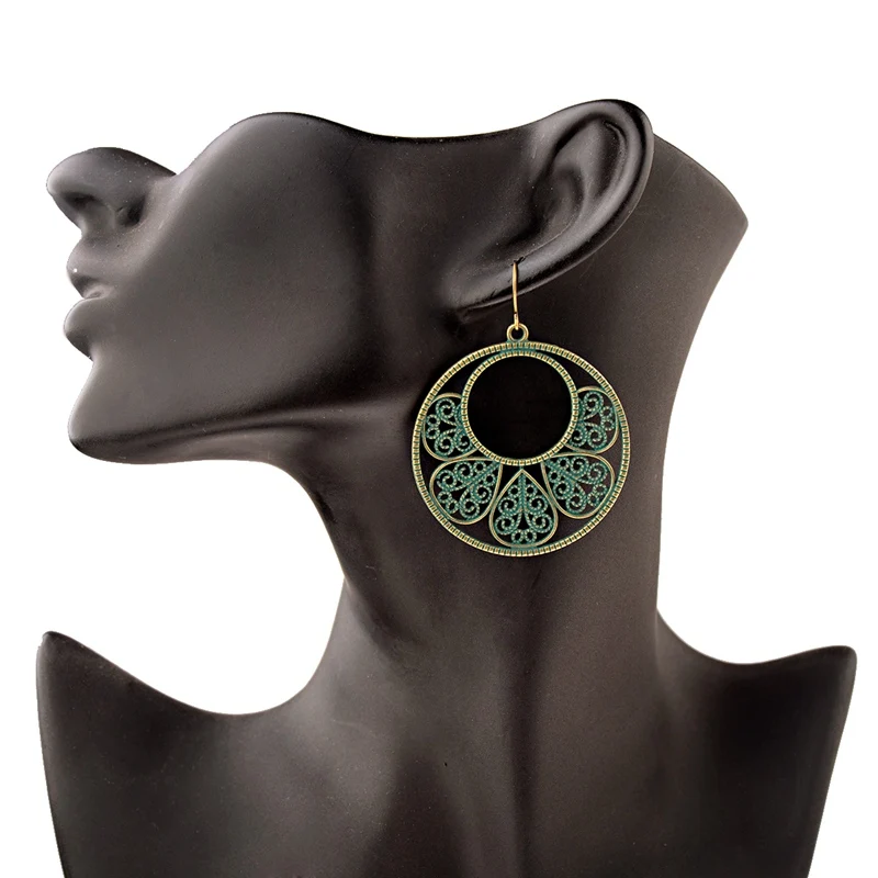 Женские винтажные большие круглые серьги Jhumka индийские украшения богемные