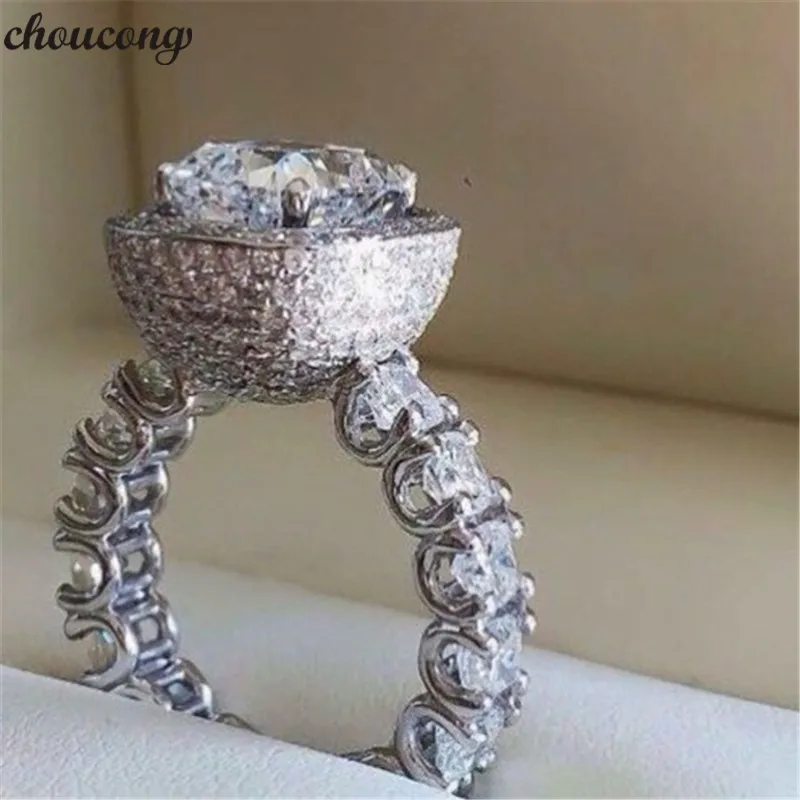 

choucong Luxury Promise Ring 925 Sterling Silver Micro Pave AAAAA cz Engagement Wedding Band Rings For Women Bridal Jewelry Gift