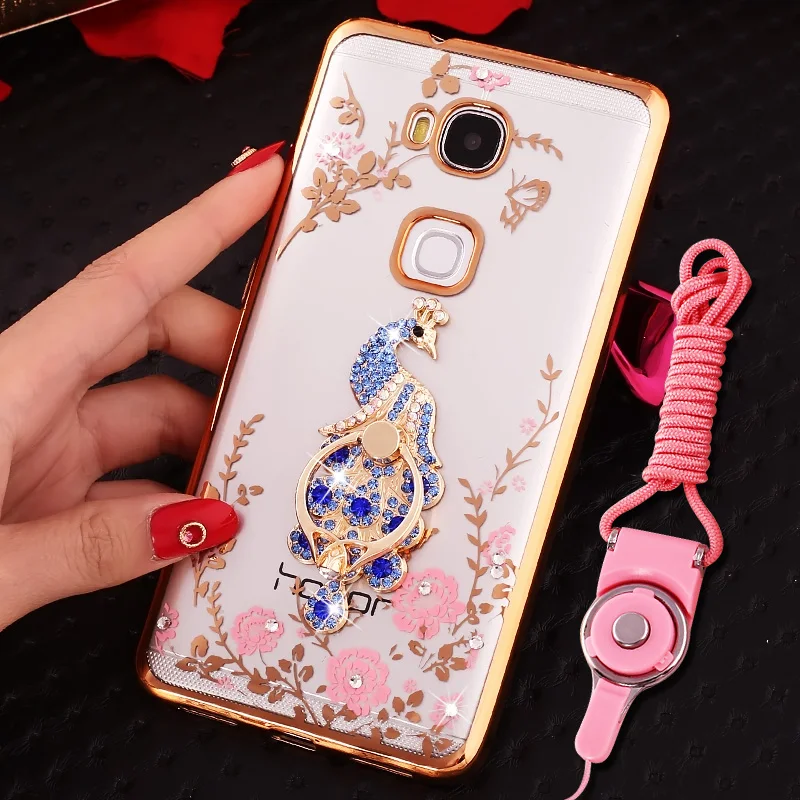 Huawei Honor 6a чехол люкс Алмазная палец кольцо держатель Стенд задняя крышка для Play