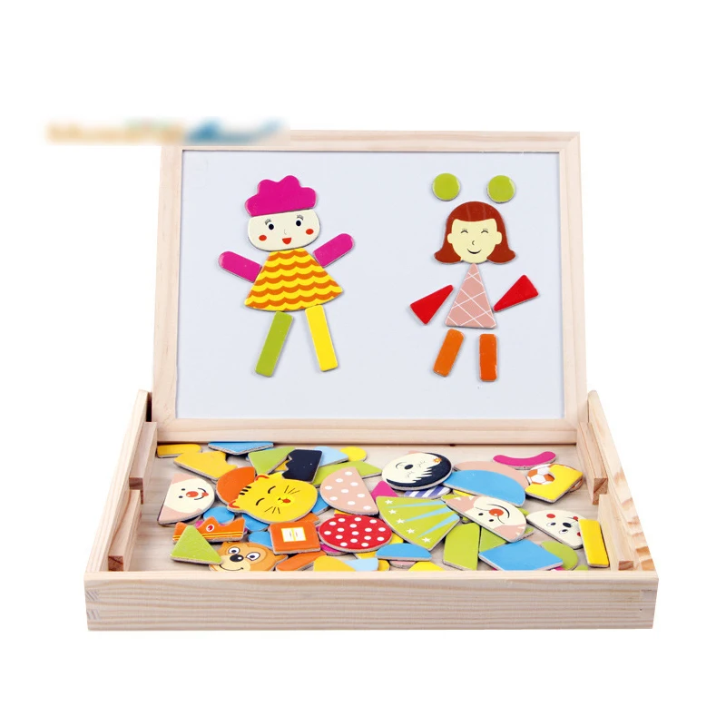 

Magnetic Educational Toys Jigsaw Puzzle Sided Drawing Board Children' S Educational Toys Children's N037 Multifunctional Wooden