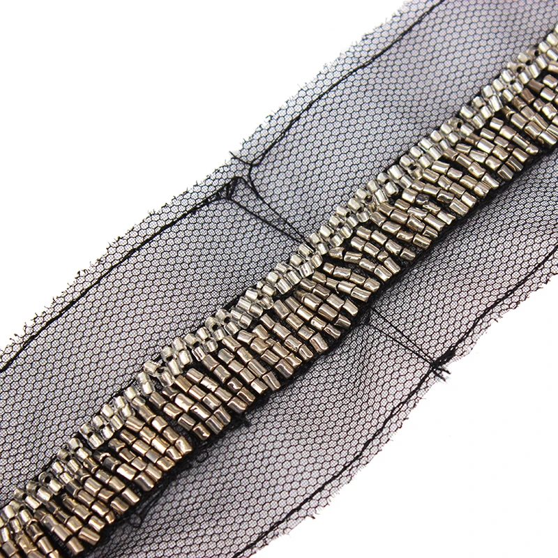 5 ярдов Черная кружевная Свадебная отделка Лента для аппликации декорированные