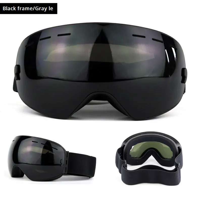 UV400 противотуманные двухслойные лыжные очки большие линзы маска для катания на лыжах очки снежные очки для сноуборда зеркальные очки с покрытием для мужчин