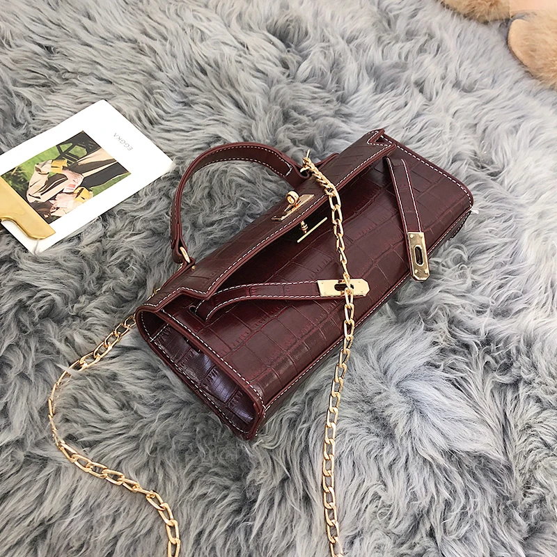 

Bags for women handbag designer New Crossbody Chain Harbor Wind Vintage Crocodile Fashion Shoulder Tote
