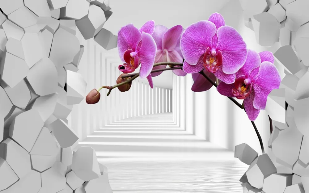 Фиолетовые занавески с цветочным принтом китайские индивидуальные 3D