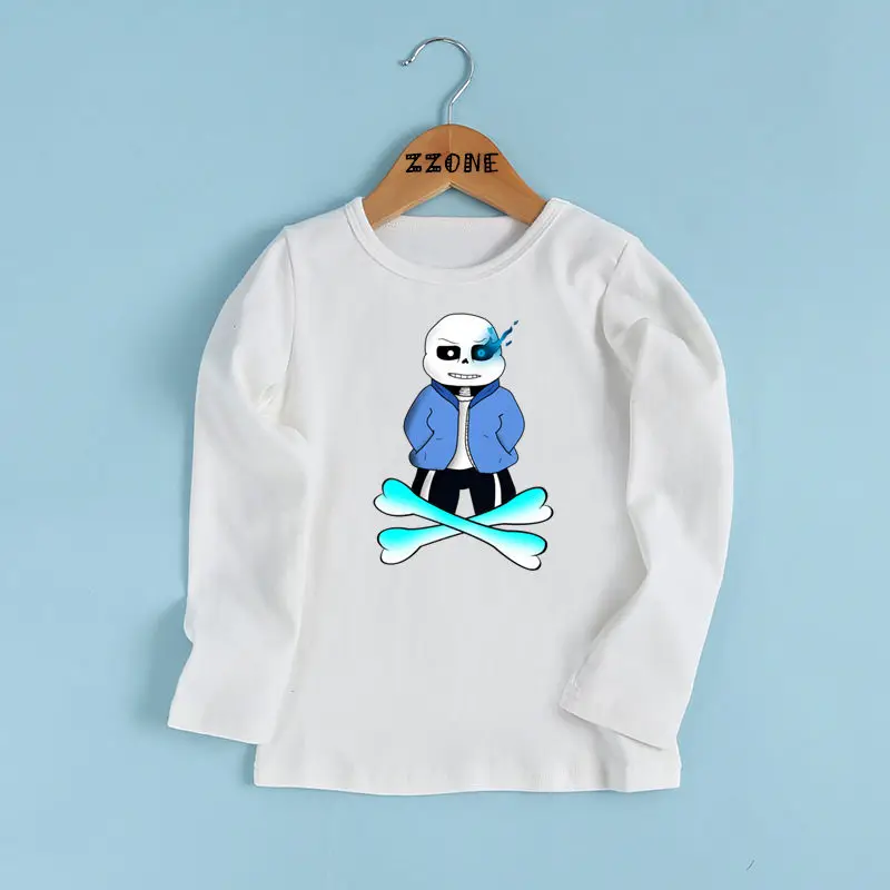 Футболка с принтом Skull Brother Undertale для мальчиков и девочек детская повседневная
