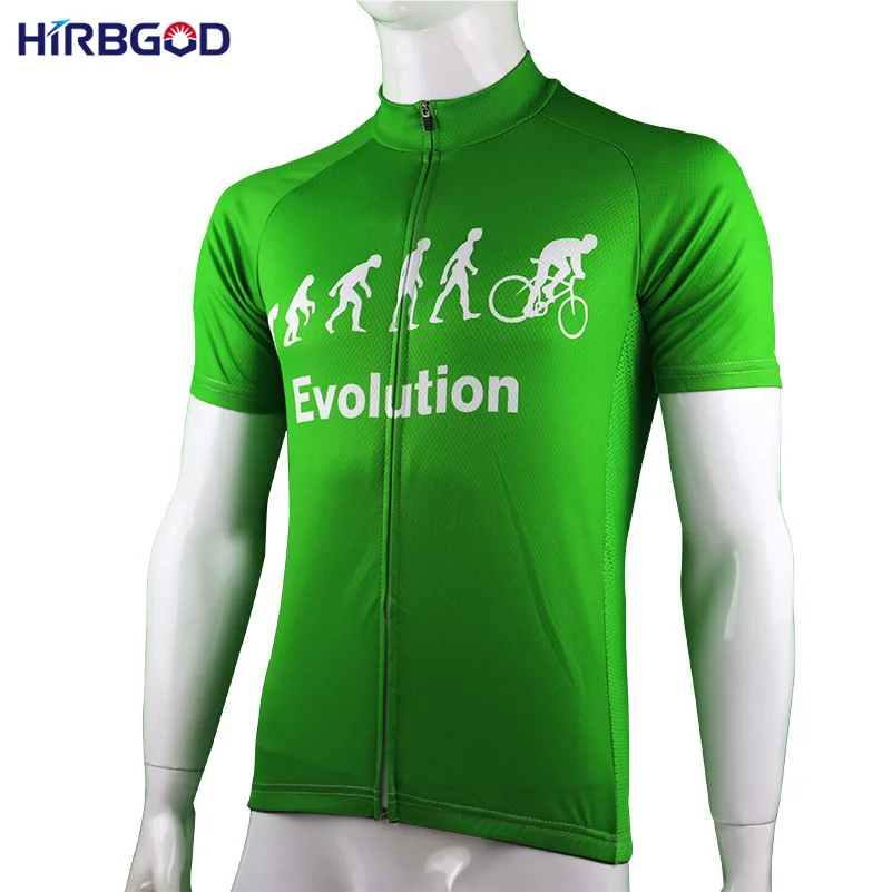 HIRBGOD мужские зеленый Evolution Велоспорт Джерси с коротким рукавом лето Дорога Спорт