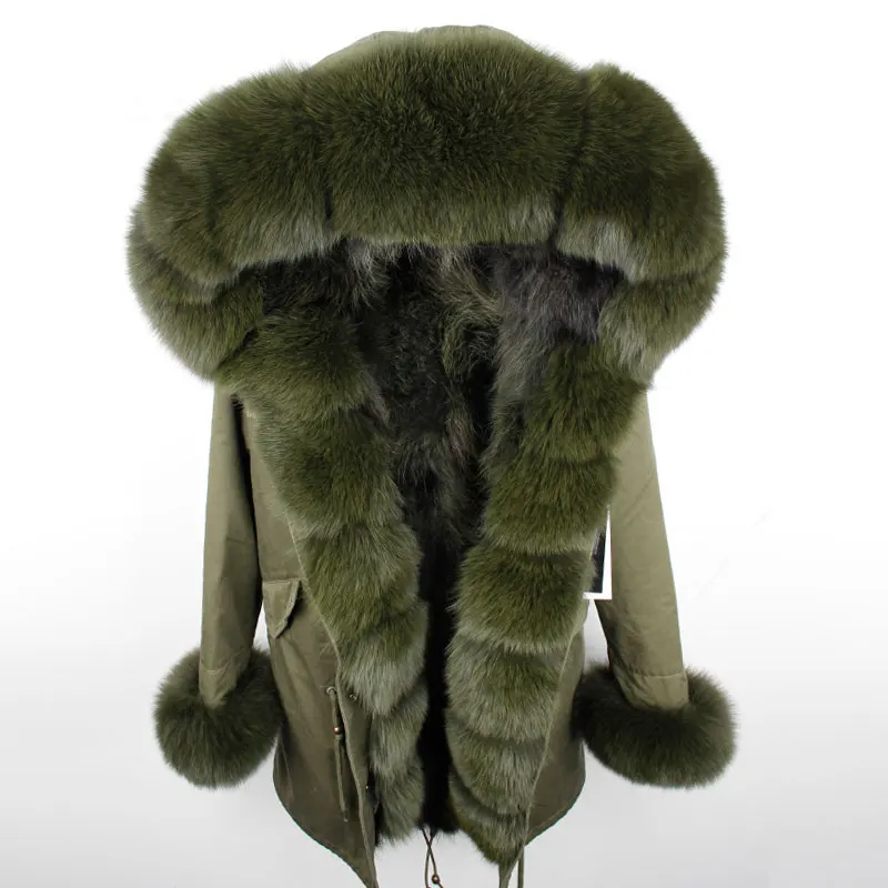 

parka 2020 new winter jacket Long hooded parkas real fox fur collar natural fox fur inside warm thick outwear