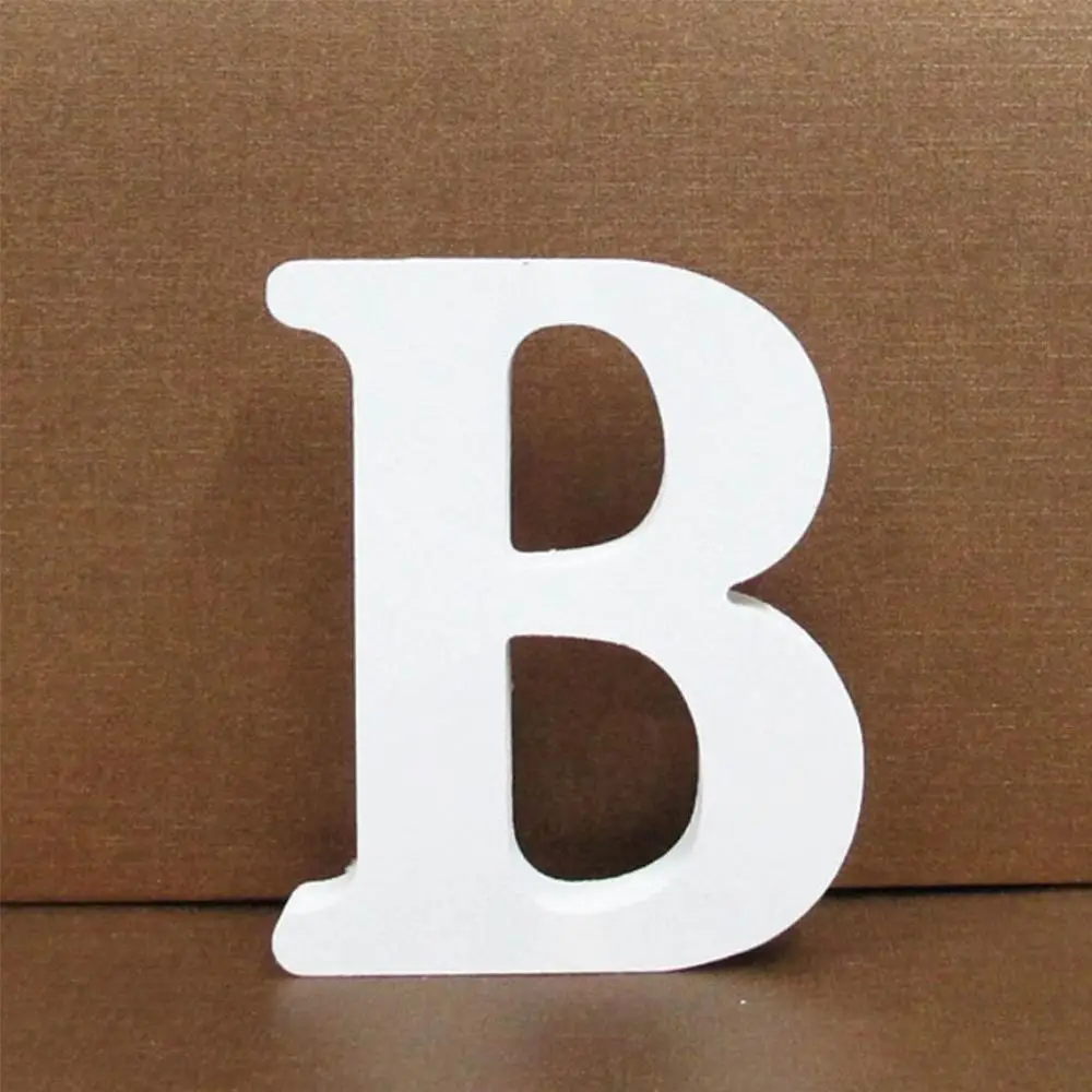 B 3D деревянные буквы алфавита A to Z декоративные буквы DIY Деревянные Ремесла персонализированное Имя Свадебные украшения дома - Цвет: B
