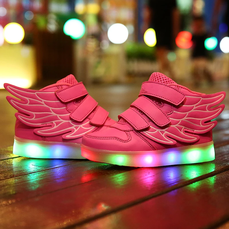 2017 Детей Мода yeezy Обувь С Крыльями Кроссовки Для USB Зарядки Подошва Красочные