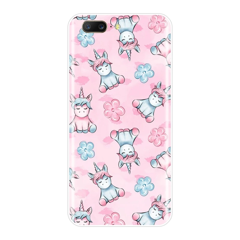 Розовая девушка Kawaii милый единорог задняя крышка для OnePlus 3 3T 5 5T 6 6T мягкий