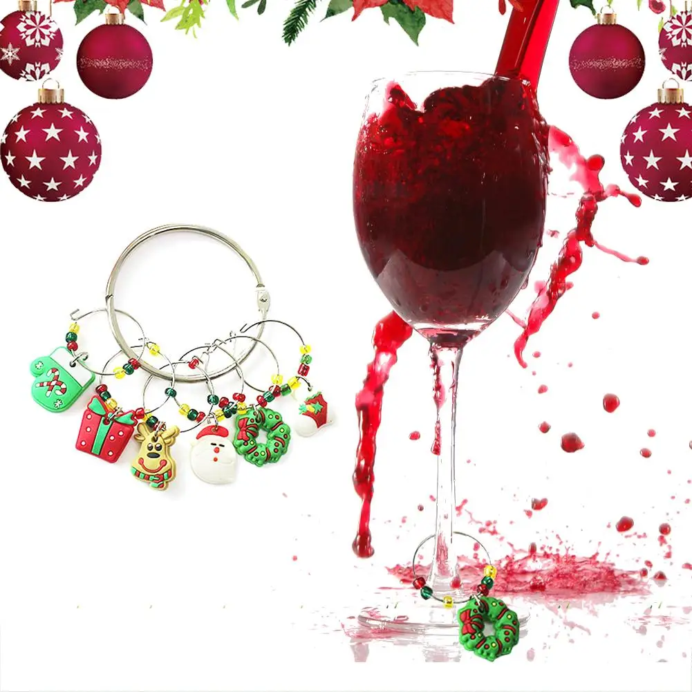 Новогоднее украшение на бокал пометок настольные украшения подарок дома