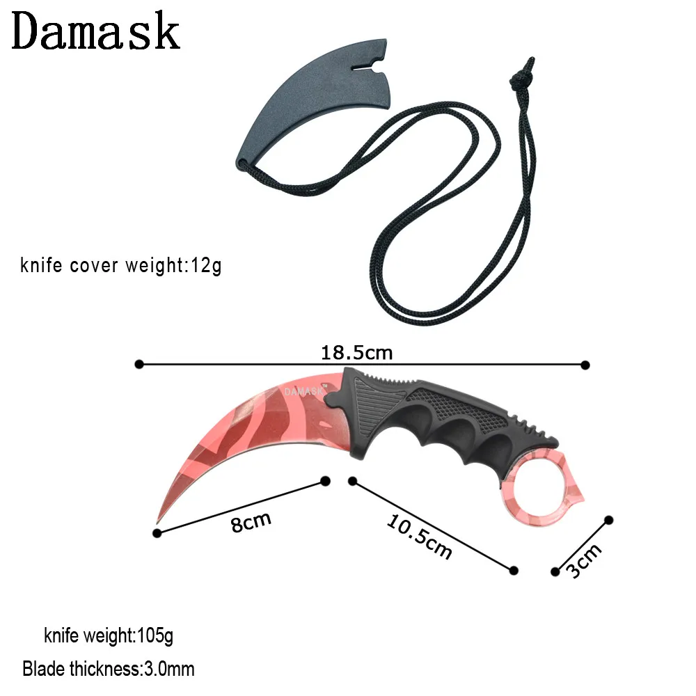 DAMASK Excelent охотничий нож Karambit csgo Counter Strike никогда не выцветает из нержавеющей стали