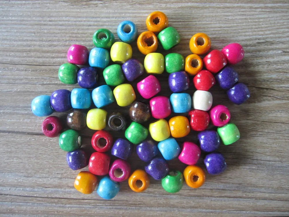 100 Смешанные цвета древесина Dreadlock страшные волосы Бисер для плетения в 5 мм