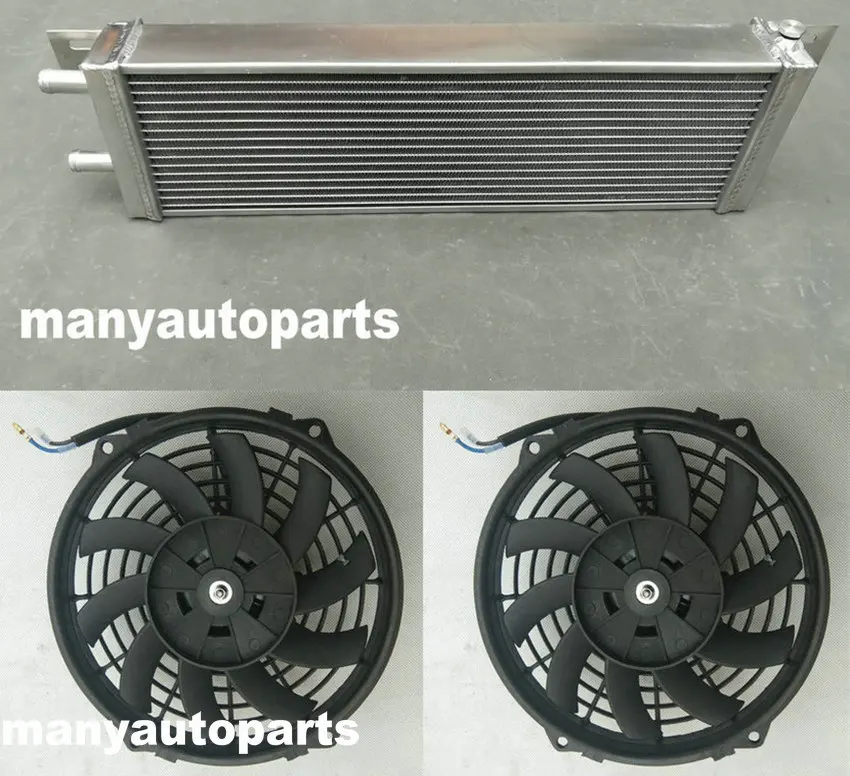intercooler with FAN Воздух-вода алюминиевый охладитель жидкостный теплообменник и два вентилятора - Цвет: intercooler with FAN