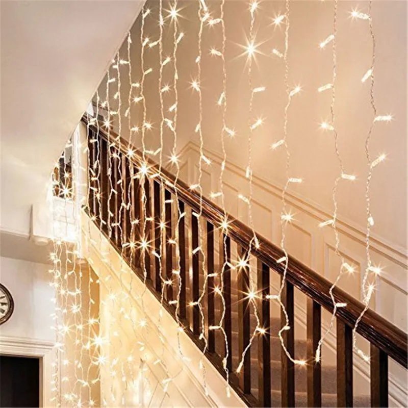 3x1/3x3/6x3m 300 LED Icicle fairy String Lights Christmas led Wedding Party Fairy garland Outdoor Curtain Garden Decor | Лампы и