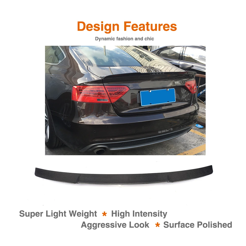 Спойлер багажника из углеродного волокна для Audi A5 & S5 4 Двери Седан 2012 2016|trunk spoiler|rear