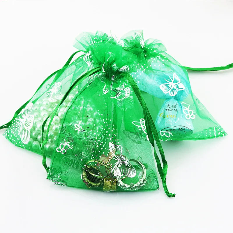 Hot Sale Wholesale 50PCS 13x18cm Organza Bag Butterfly Design Wedding Pouches Jewelry Packaging Bags Mix Color | Дом и сад