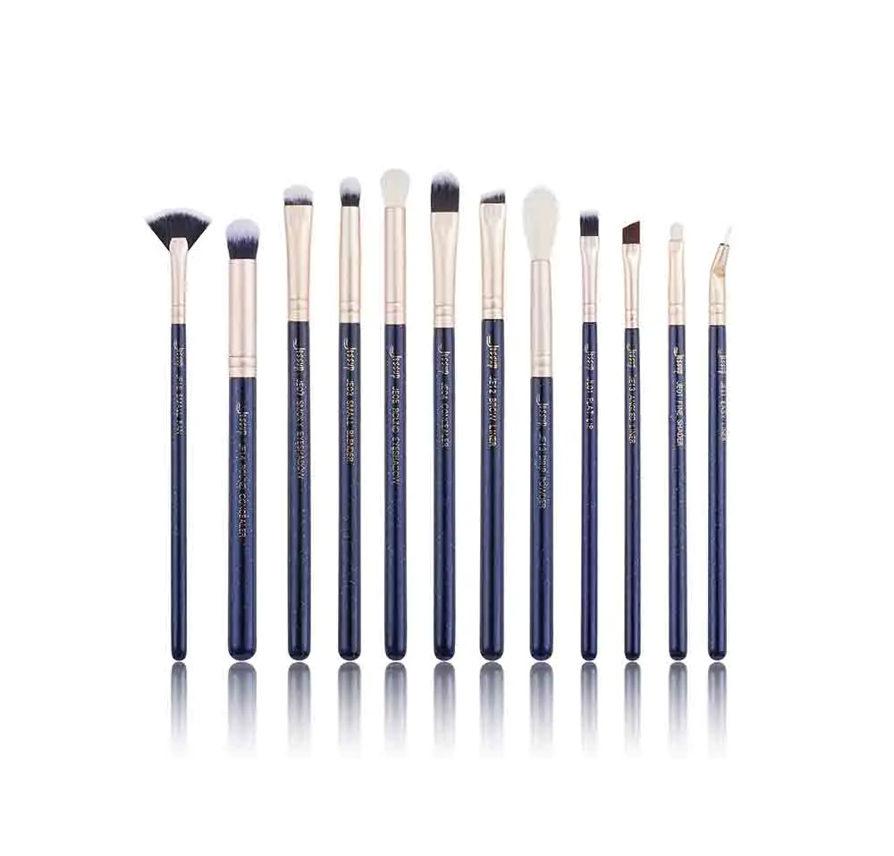 T478(12PCS PER SET) Набор кистей для макияжа Jessup(6-30 шт.) прусского синего/золотого песчаного цвета, кисти для основы, теней для век и пудры - Handle Color: T478(12PCS PER SET)