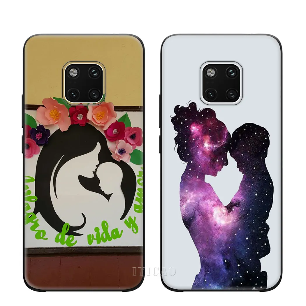 IYICAO mom baby Soft Phone Case for Huawei Mate 10 20 Lite Pro Nova 2i 3 3i 4 Cover |