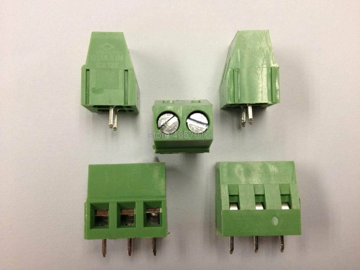 100 шт KF128 5.08 2P 3P 2Pin 3Pin 5 08 мм прямой контакт PCB винтовой клеммный блок ROHS|Клеммные