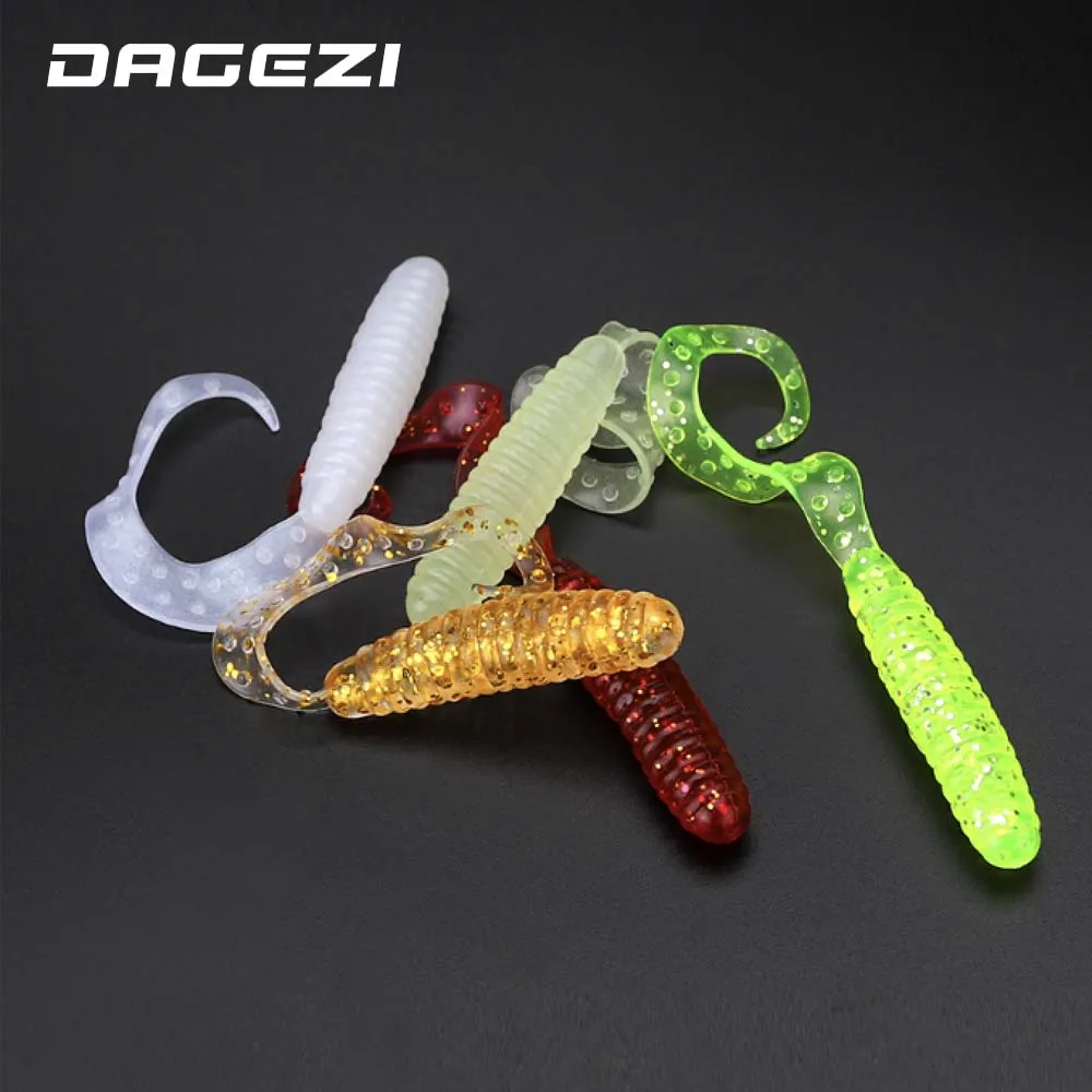 Мягкая рыболовная приманка DAGEZI 3 шт./лот 2 г/4 см светящаяся червь из личинки