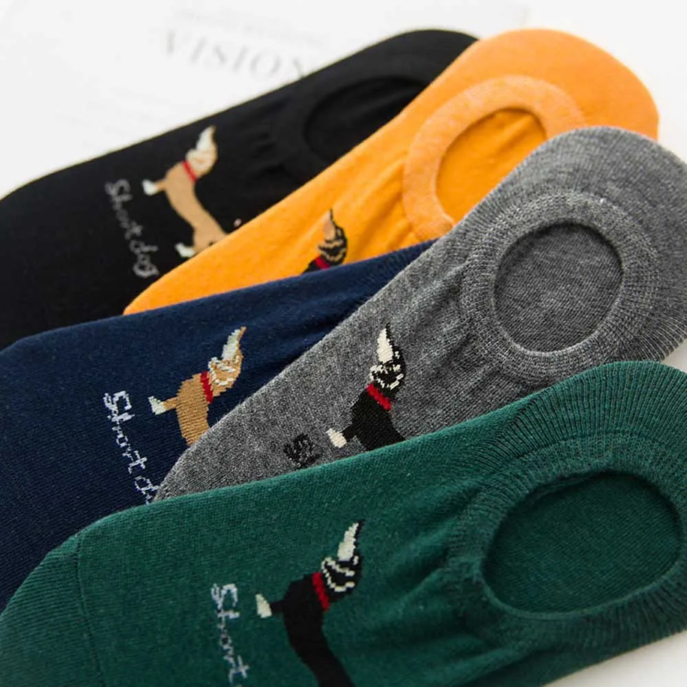 1 пара корейских милых носков унисекс с низким вырезом в виде таксы забавные