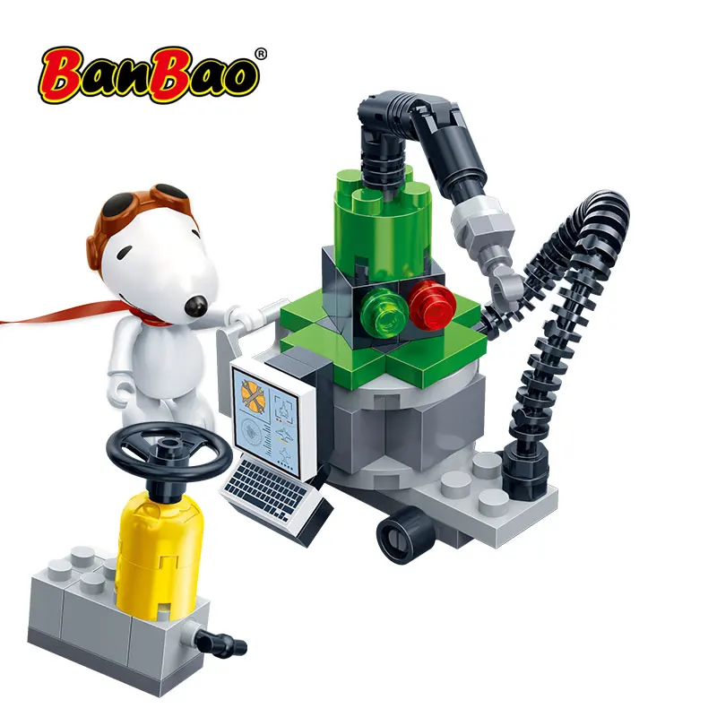 BanBao 7525 IP Snoopy арахис исправление машины пластиковые строительные блоки игрушки
