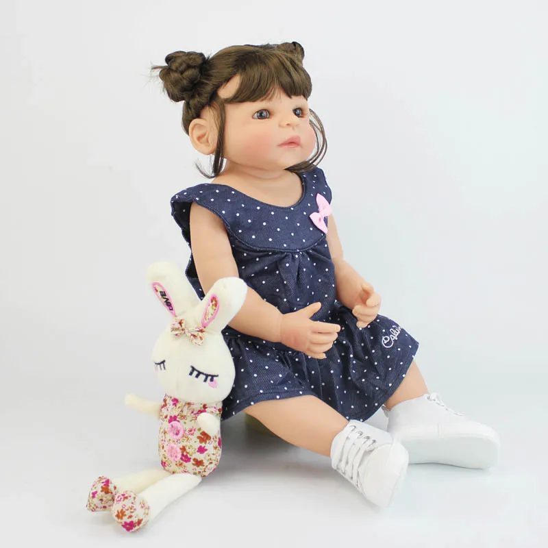 55 см полностью силиконовая виниловая игрушка Reborn baby girl, Реалистичная, для новорожденных, принцесса, для малышей, для младенцев, живая, Bonecas, водонепроницаемый подарок на день рождения